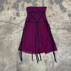 Y2K Vintage Nicole Miller Silk Corset Midi Dress